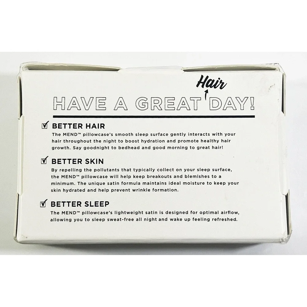 Mend‎ Satin Pillowcase 1 Standard/Queen Size Gray NEW
